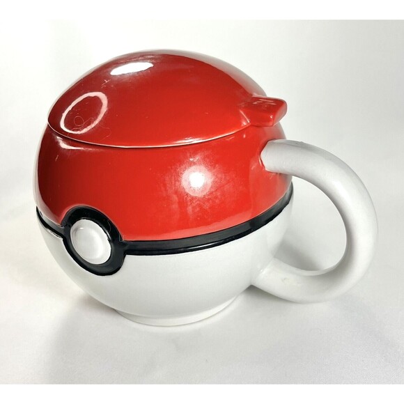 Pokémon GO Just Funky Ceramic Mug With Lid Red POKEBALL 16oz - Picture 3 of 10